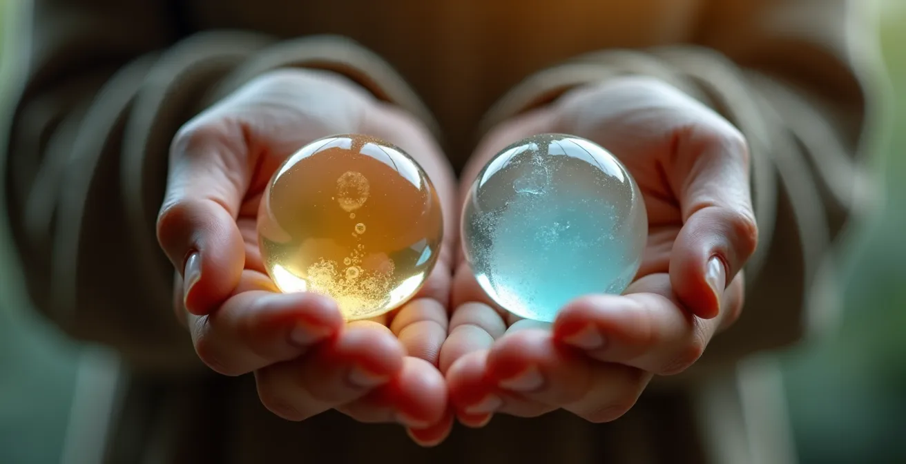 Abstract visualization of agar phase transition representing quantum state collapse