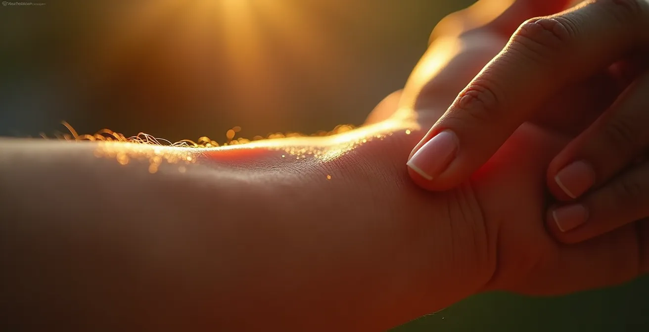 Close-up of athlete checking morning heart rate for recovery assessment