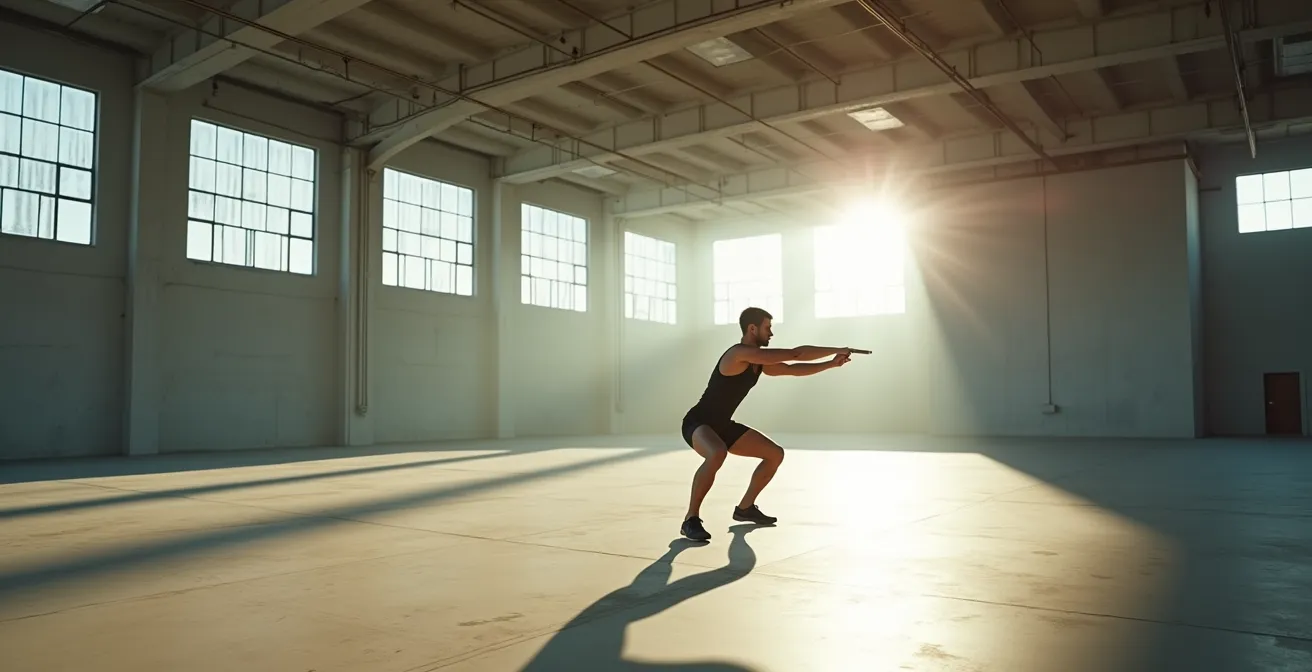 Athletic demonstration of five fundamental movement patterns for bodyweight training