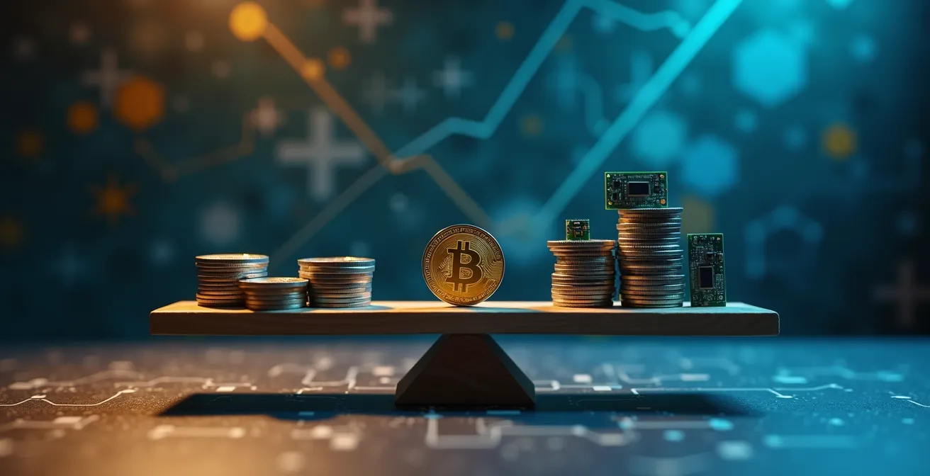 Visual metaphor of equity balance between bootstrapping and venture funding