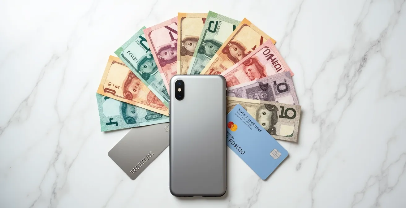 Abstract visualization of international money transfers and multi-currency management