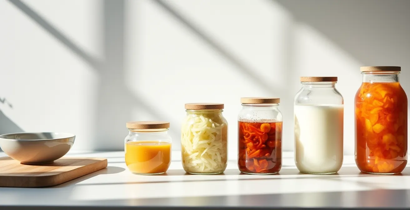 Visual representation of gut microbiome recovery after antibiotics using fermented foods