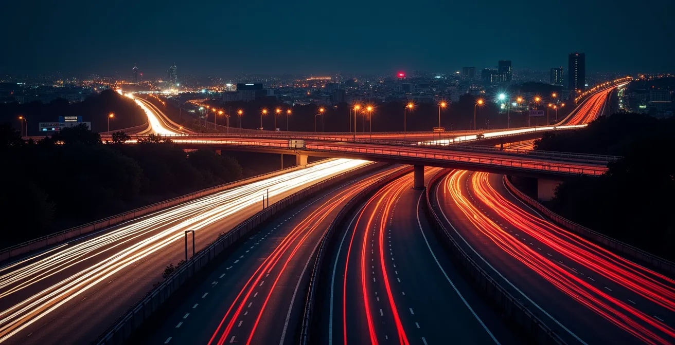 Abstract visualization of traffic flow patterns with anonymized data points