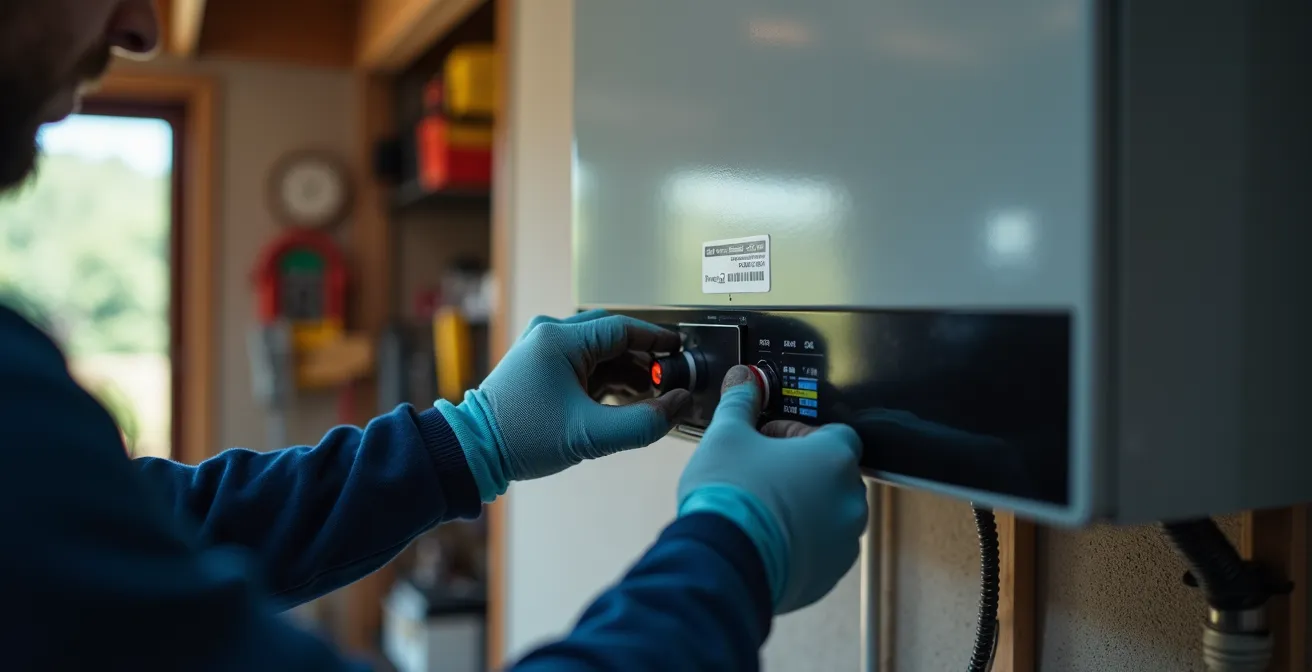 Professional installation of a solar inverter mounted on residential garage wall
